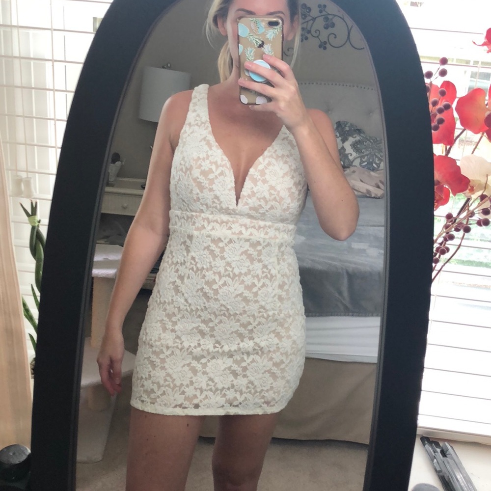 Akira White lace mini dress